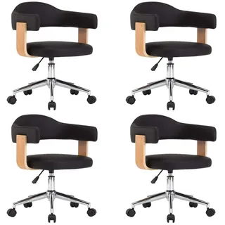 vidaXL Esszimmerstuhl drehbar Kunstleder schwarz 4er Set
