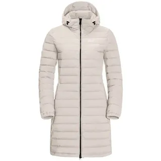 Jack Wolfskin Winter-Daunenmantel Glowing Mountain Coat (winddicht, warm, PFC-frei) hellgrau Damen