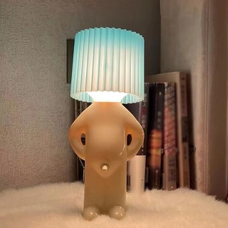 Eine kreative Lampe des kleinen schüchternen Mannes, Lustige LED Tischleuchte, Romantische LED Nachttischlampe Schlafzimmerlampe, Kreative Nachtlicht für Schlafzimmer Wohnzimmer Dekoration (Blau)