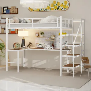Bett Hochbett Platzsparend 90x190 Mit Schreibtisch Okmyhome