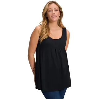Ulla Popken, Damen, große Größen, Top, Zierfalten, A-Linie, Rundhals, ärmellos, Modal