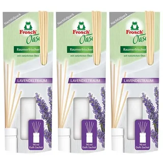 FROSCH Raumduft 3x Frosch Oase Raumerfrischer Lavendeltraum Nachfüllpack 90 ml
