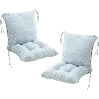 AHSBND 2er Pack Stuhlkissen Mit Rückenlehne Sitzkissen Rückenpolster Mit Gurtband Niedriglehnenkissen Gartenstuhlkissen 40x80cm Abnehmbares Rückenpolster(E-Style)