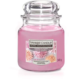 Yankee Candle Duftkerze Mittleres Glas Sugared Blossom 340 g, rosa