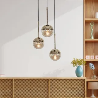 Luzarana Nova Pendelleuchte Esstisch Glaskugel Wohnzimmerlampe Kugellampe E27 Fassung (Gold 3)