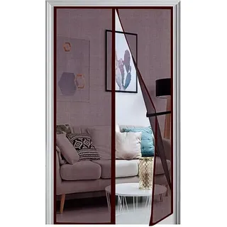 LuxusKollektion Insektenschutz-Vorhang Fliegengitter Balkontür Magnet Fliegenvorhang 115x240 Braun braun