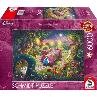 Schmidt 57398 - Thomas Kinkade, Disney, Alice in Wonderland, Mad Hatters Tea Party, Puzzle, 6000 Teile