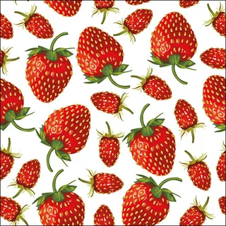 Ambiente Home Ambiente Servietten Lunch/Party/ca. 33x33cm Strawberries - Erdbeeren