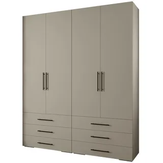Abiks Möbel Garderoben-Set, Kaschmir, Schwarz, Holz, Nachbildung, 8 Fächer, 200x236.7x47 cm, Garderobe, Garderobenschränke