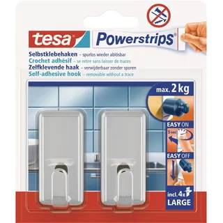 Tesa Garderobenhaken Powerstrips Large Classic Chrom