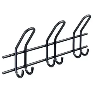Hettich Garderobenleiste 3-reihig 16,5 x 43 cm Schwarz