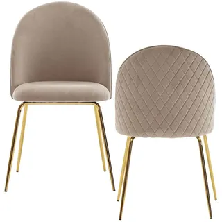 KADIMA DESIGN Esszimmerstuhl Samt beige 2er Set