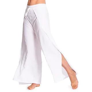 PANASIAM Wickelhose Damen - Weite Palazzohose - Boho Stil - 100% Viskose | luftige leichte Sommerhose, Hosenrock, einfarbig, gerader Schnitt, Strandhose, variabler Bund, 2 Längen, Sunshine Pants - L