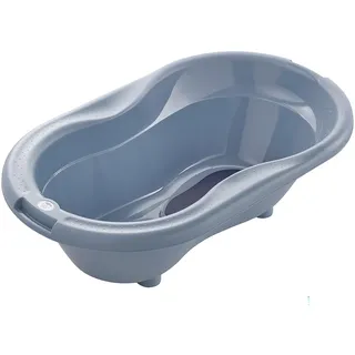 Rotho Babydesign TOP Baby Badewanne recycelt als Duschbadewanne im Bad Blau | Babybadewanne und Babywanne zum Baden, recycelte Ausführung, Kinderbadewanne und Duschbadewanne im Bad für Kinder in Blau