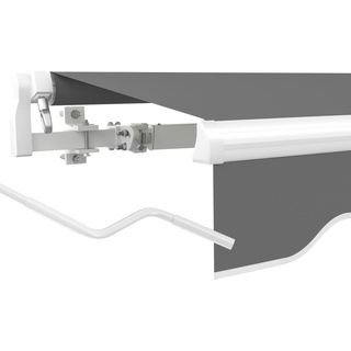 paramondo Gelenkarmmarkise Basic 2000 Markise Sonnenschutz Sichtschutz für Balkon & Terrasse, Vollständig zusammengebaut, 250 x 150 cm (Breite x Ausfall), Uni Anthrazit