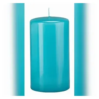 Kopschitz Kerzen Flachkopf-Stumpenkerzen Ocean Blau 80 x Ø 40 mm, 12 Stück