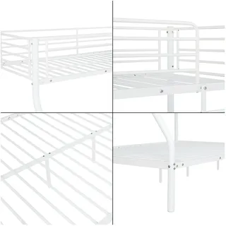 neu.haus Etagenbett Sortland 140 x 200 cm Metall weiß