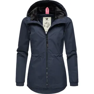 Ragwear Damen, Übergangsjacke leichte Jacke kurz wasserdicht (Wassersäule: 4.000 mm) mit Kapuze Danka YOUMODO Navy024 Gr. S (36), blau (marine), Außenmaterial: 100% Polyester.