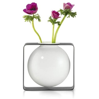 Philippi - Float Vase, rund - schwebende Vase im Metallgestell - für Tupen, Rosen, effektvolle dekorative Vase