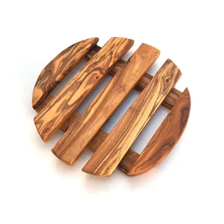 Topfuntersetzer Ø 20 cm Rund praktisch handgefertigt Olivenholz Holz-Untersetzer Geschenk