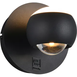 Musterring LED Wandleuchte CANNON, 1-flammige LED Wandlampe 5W 500Lumen 2300-4000K CCT, CCT - über Fernbedienung, Dimmfunktion, Memoryfunktion, Nachtlichtfunktion, LED fest integriert, Farbwechsler, warmweiß - kaltweiß, mit Fernbedienung, schwenkbares up-and-down Licht dimmbar Memory schwarz