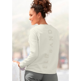 Sweatshirt ELBSAND "Raina" Gr. M (38), weiß Damen Sweatshirts mit Logoprint am Rücken