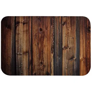 A.Monamour Badematten Badteppiche Badvorleger Alte Rustikale Holzbohlen Holz Textur Hintergründe Kunst Dekoren Flanell Anti-Rutsch Türmatte Runner Teppiche Matte Für Badezimmer Bad Küche 40x120cm