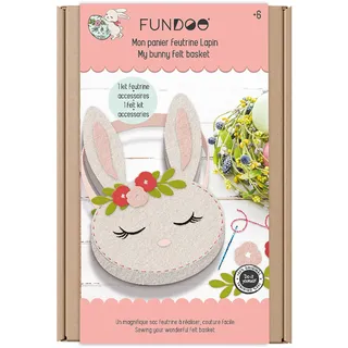 Fundoo-Mon Korb aus Wollfilz, Hase, CFUN318, Mehrfarbig