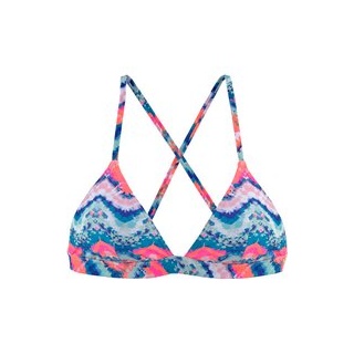 VENICE BEACH Triangel-Bikini-Top Damen blau-orange Gr.34 Cup C