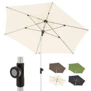 Doppler Sonnenschirm SL-AZ Auto Tilt 220 cm Natur I Gartenschirm knickbar I Sonnenschirm mit UV-Schutz 80+ I Gestell aus Aluminium I regenabweisendes Polyester-Schirmdach