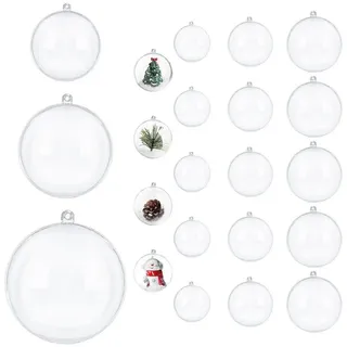 Homewit Christbaumschmuck 15tlg Weihnachtskugeln Durchsichtig Kunststoffkugeln Befüllbare Hänger (1-tlg), für Weihnachtsbaum/Decoration/Hochzeit/Geburtstag/Party