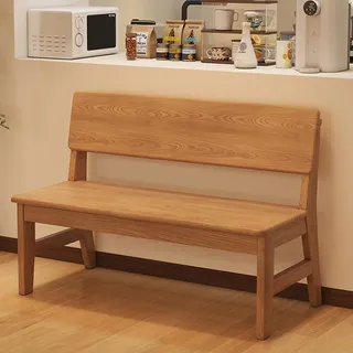 HARELA Esszimmer Sitzbank mit Rückenlehne, Küchenbank Wohnzimmerbank Schuhbank, Küchenbank im Landhaus, für Esszimmer/Schlafzimmer/Balkon, Stil Größe wählbar(Wood,140cm/55.1in)