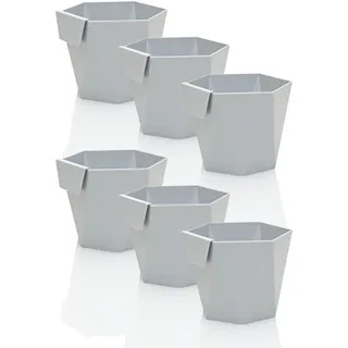 idea-station Play Blumentopf hängend 6 x 11 cm - grau - Blumentöpfe zum Aufhängen aus Plastik