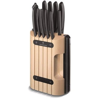 Victorinox Profi Messerblock ohne Inhalt, Kompakt, Platz für 6 Messer, Messer-Aufbewahrung, aus Holz, mandel-beige