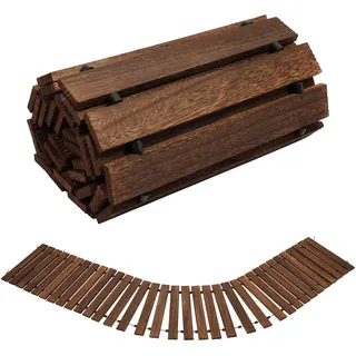 Holz Gartenweg Rollweg 245 x 43 cm Gehweg Ausrollbarer Holzweg | Gartentritt Holztritt Gehwegplatte Trittplatten Wege, Rustikaler Dekorativer Holzsteg für Hinterhof, Terrasse, Hochzeit Deko