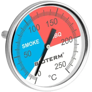Räucher Grill Thermometer 0-250°C smoker BLAU bimetall Räucherofen Gasgrill BBQ