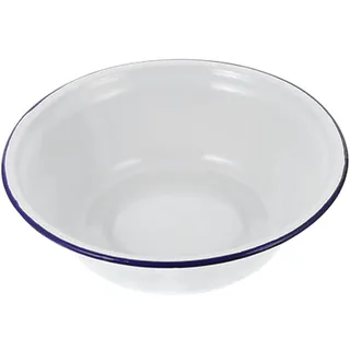 BESTonZON Retro Emaillierte Runde Rührschüssel aus Emaille Tiefe Servierschüssel ohne Grate Weiß als Küchen Geschirr und Hausgemachtes Geschenk