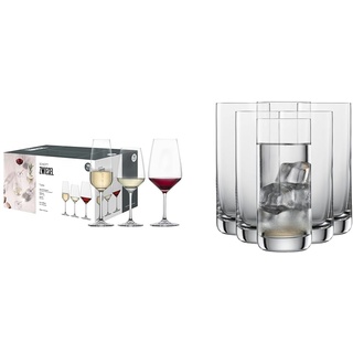 Schott Zwiesel Premium Box Taste (18er-Set), zeitlose Weingläser und Sektgläser im Set & Longdrinkglas Convention (6er-Set), geradlinige Trinkgläser für Longdrinks
