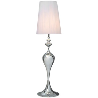 Edle Lampe Design Stehleuchte LUCIE Leuchte weiß 160cm Stehlampe Metall Lampenschirm Weiß Textilschirm