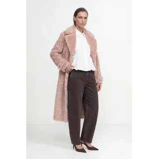 RICH & ROYAL Fellimitatmantel Regular fit mit Reverskragen Rosa S