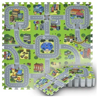 Juskys Kinder Puzzlematte - diverse Designs & Grün