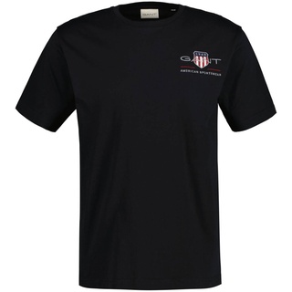 GANT Herren T-Shirt - REG ARCHIVE SHIELD EMB, Rundhals, kurzarm, Stickerei Schwarz 5XL