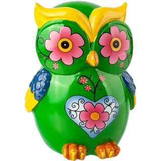 alles-meine.de GmbH XL große - Spardose - Motivwahl - lustige Eule - 12 cm - mit Verschluß - stabile Sparbüchse - aus Kunstharz/Polystone - Eulen Vögel - für Kinder & Erwachsen..