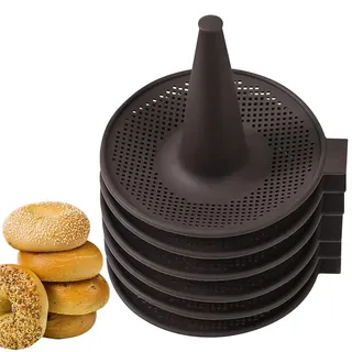 Povxlum Silikonformen, Donutform zum Backen, Donut Backformen-Set, 6-Teilige Gebäckformen für Bagel und Donut Kuchenformen