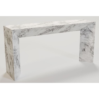 Casa Padrino Luxus Marmor Konsole Weiß 160 x 42 x H. 80 cm - Moderner Konsolentisch aus hochwertigem Carrara Marmor - Luxus Möbel