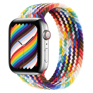 Geflochtenes Solo Loop für das Apple Watch | 44/45/46/49 mm - Größe 4 - Pride Edition - Bunt