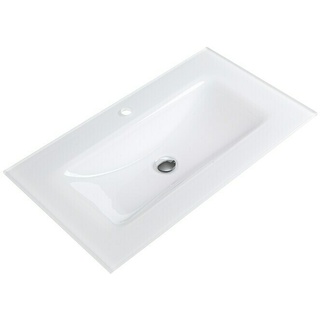 Camargue Orion Einbauwaschbecken  (91,3 x 51,7 cm, Glas, Weiß)