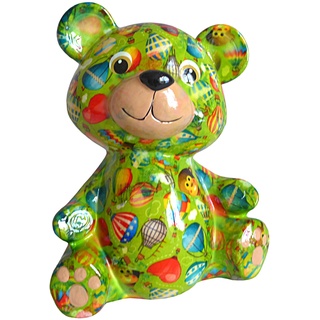 Pomme Pidou Spardose Bär grün Ballon Sparbüchse Teddy Sparschwein Geldgeschenk Geschenk