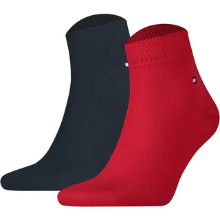 Tommy Hilfiger Quarter Socken 2er Pack Blau/Rot 43-46