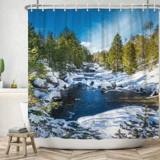 Duschvorhang Wasserfest Natürliches Winterlandschaft - 180x220cm - Muster-4